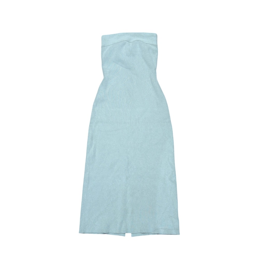Free People Beach Lima Bean Ribbed Strapless Midi Dress Sage Green Small P NWT - Picture 2 of 9
